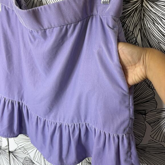 J.Crew Light Purple Lilac Velvet Stretchy Waistband Mini Skirt Women's Medium - Picture 3 of 9
